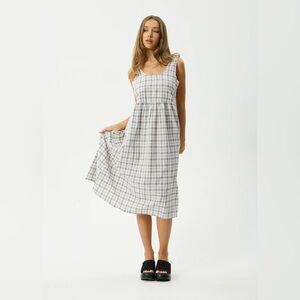 Afends Seersucker Check Midi Dress